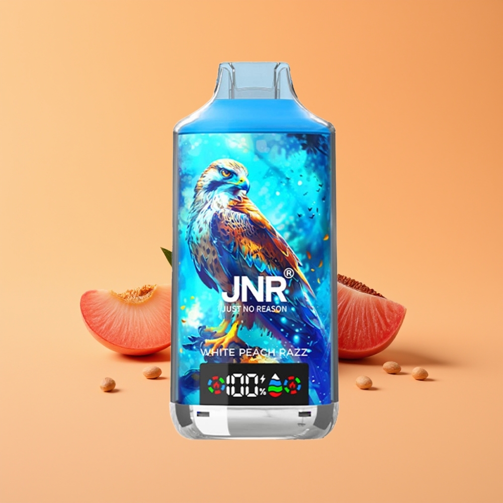 JNR Falcon X 18000 Puffs Disposable Vape Hvid Fersken Razz 24ml 750mAh