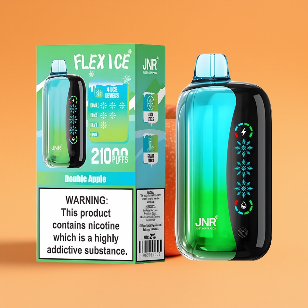 JNR Flex Ice 21000 Puffs Disposable Vape Dobbelt Æble med Ice Adjustable og 26ml E-liquid