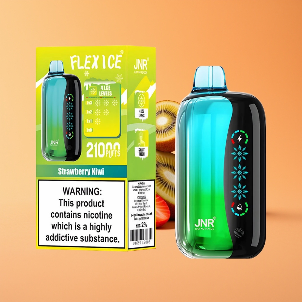 JNR Flex Ice 21000 Puffs Disposable Vape Jordbær Kiwi med Justerbar Airflow