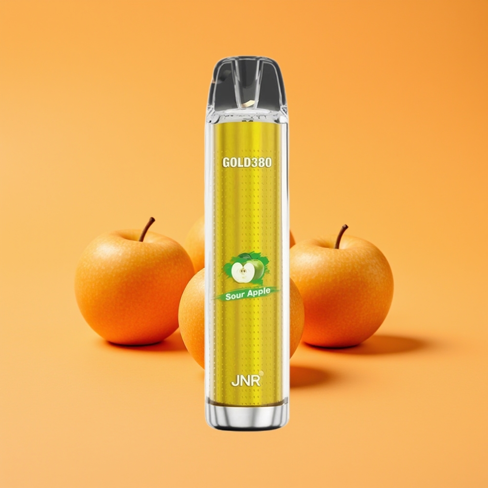 JNR Gold380 6000 Pubs Disposable Vape Sur Æble 1500mAh 1.0ohm Mesh