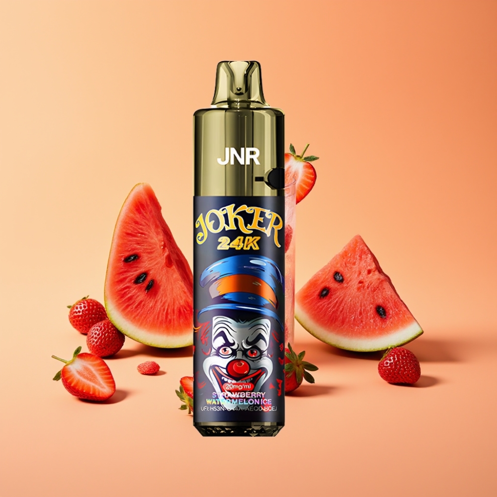 Denmark distributors JNR Joker 24K Puffs Disposable Vape Jordbær Vandmelon Is