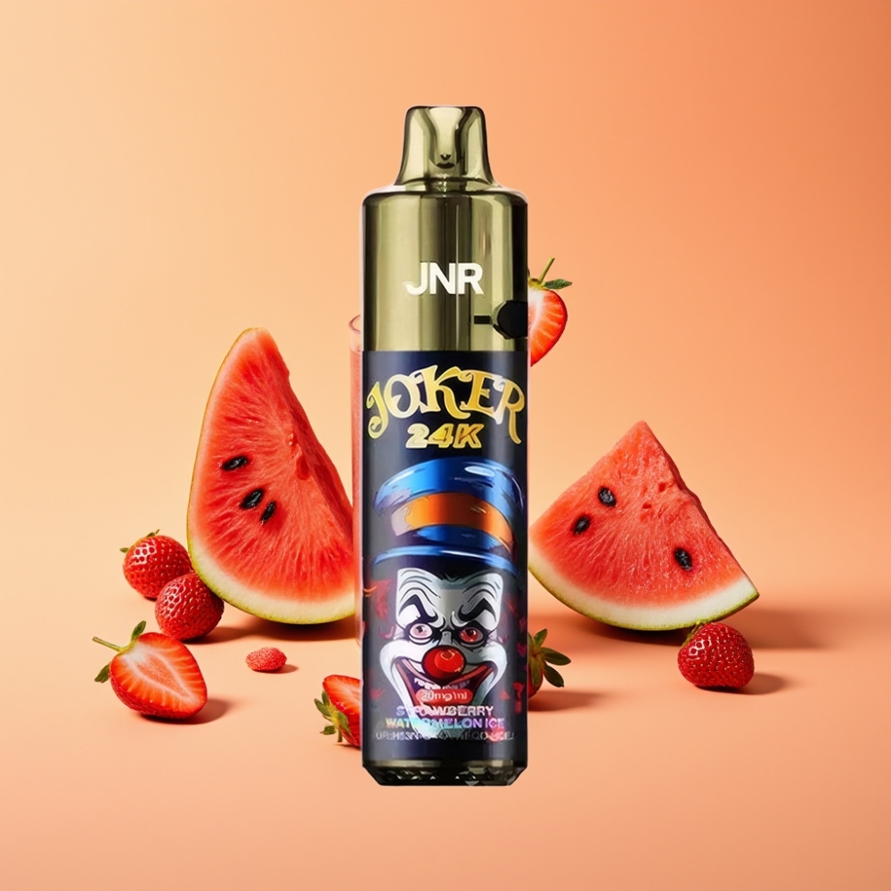 Denmark distributors JNR Joker 24K Puffs Disposable Vape Jordbær Vandmelon Is