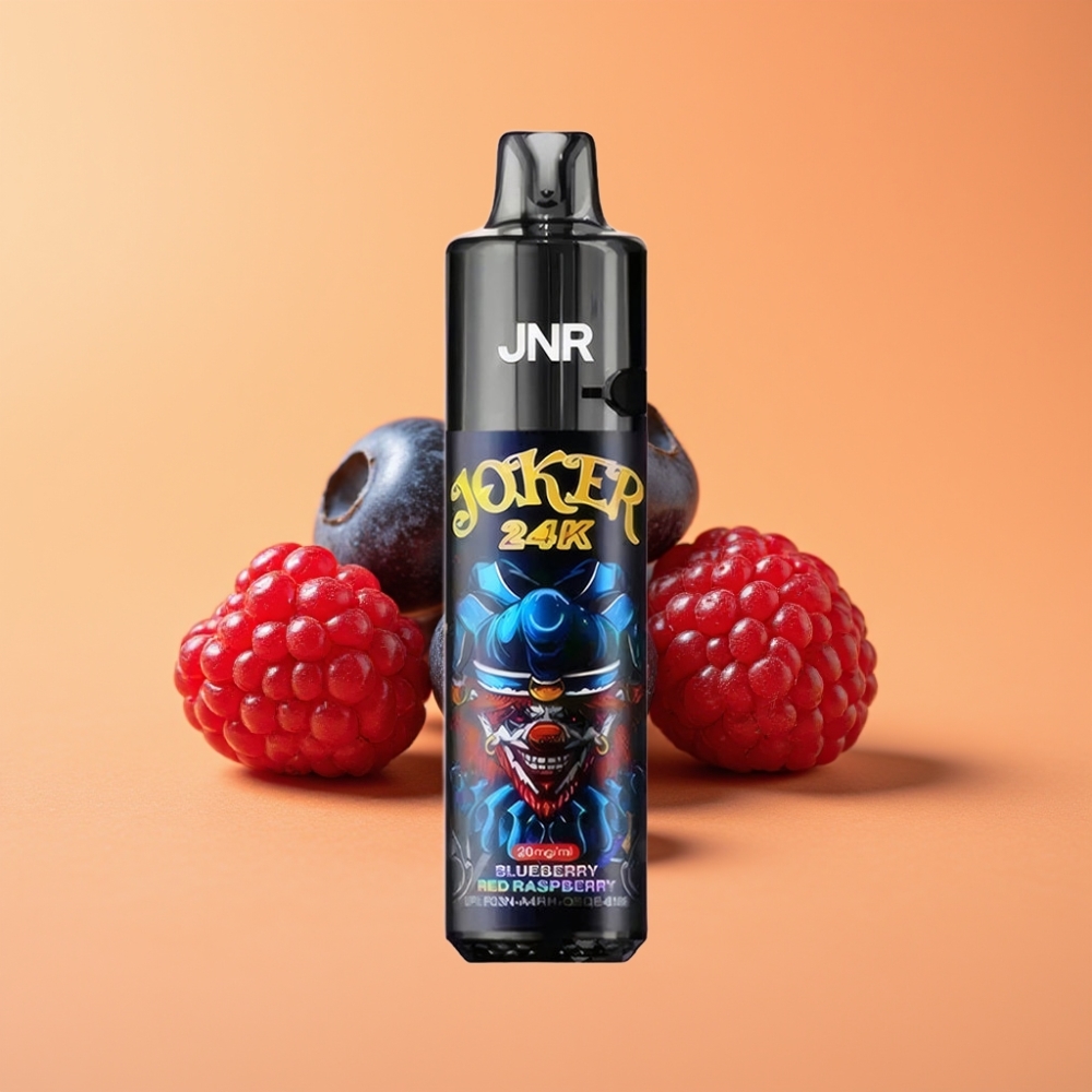 JNR Joker 24K Puffs Disposable Vape Blåbær Rød Hindbær med 800mAh Batteri