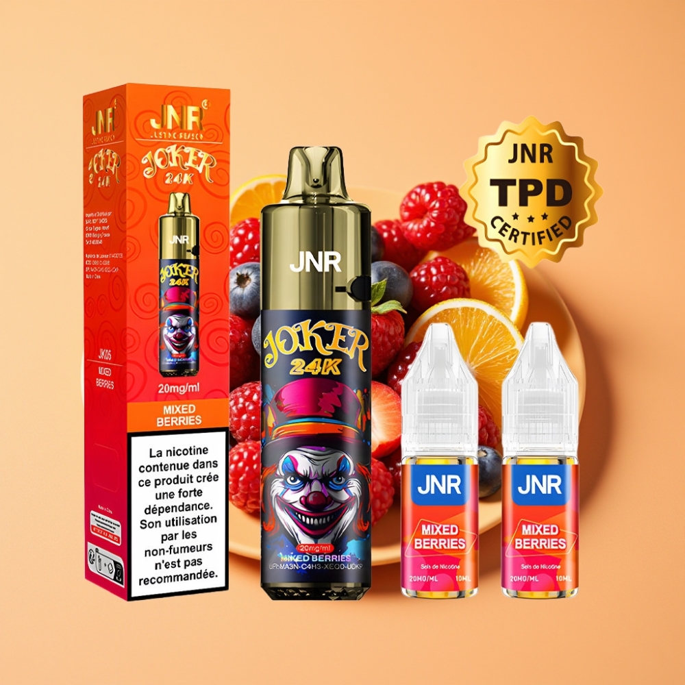 JNR Joker 24K Puffs Disposable Vape Blandede Bær med 800mAh Batteri
