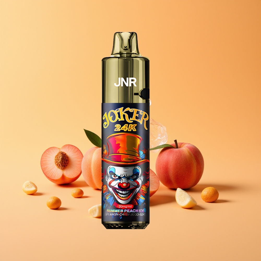 JNR Joker 24K Puffs Disposable Vape Sommer Fersken Is med 800mAh Batteri og Type-C Opladning