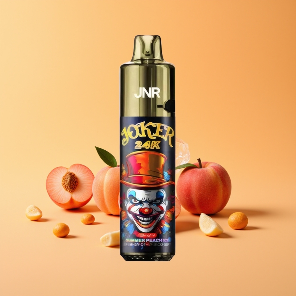 JNR Joker 24K Puffs Disposable Vape Sommer Fersken Is med 800mAh Batteri og Type-C Opladning
