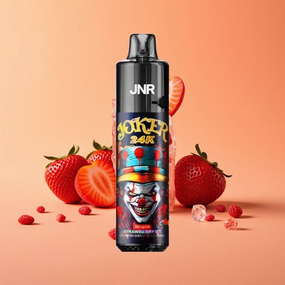 JNR Joker 24K Puffs Engangs Vape Jordbær Is med 800mAh Batteri og Type-C Opladning