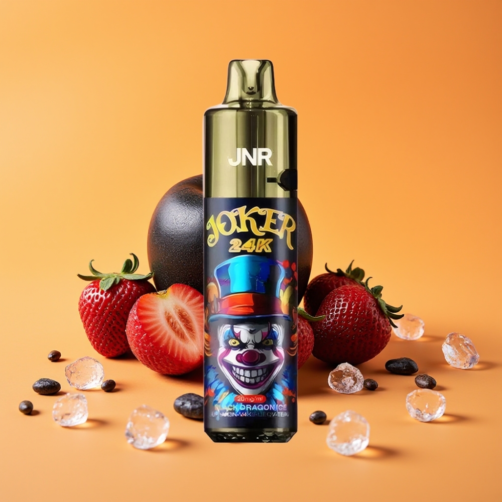 JNR Joker 24K Puffs Engangs Vape Sort Drage Is med 2+10ml Refillable Pod