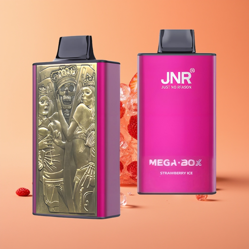 JNR Mega Box 25000 Puffs Engangs Vape Jordbær Is med 850mAh Batteri