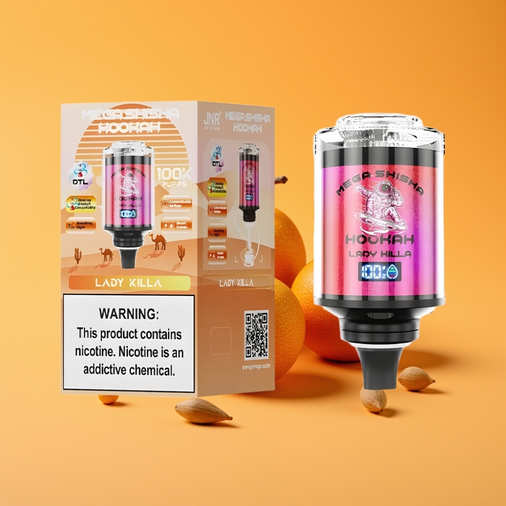 JNR Mega Shisha Hookah 100K Desktop Kompatibilitet Dame Dræber 2200mAh