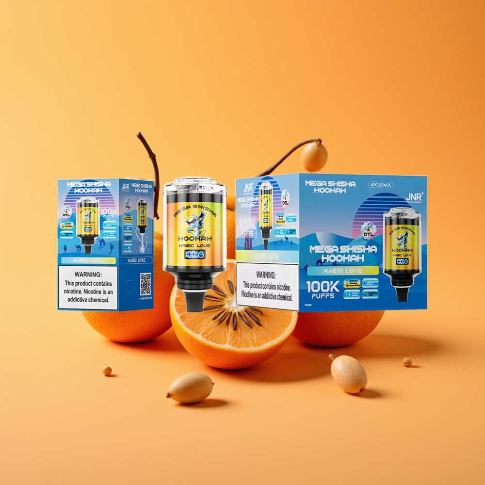 JNR Mega Shisha Hookah 100K Desktop Kompatibilitet Magisk Kærlighed med 60ml e-Liquid og 2200mAh Batteri