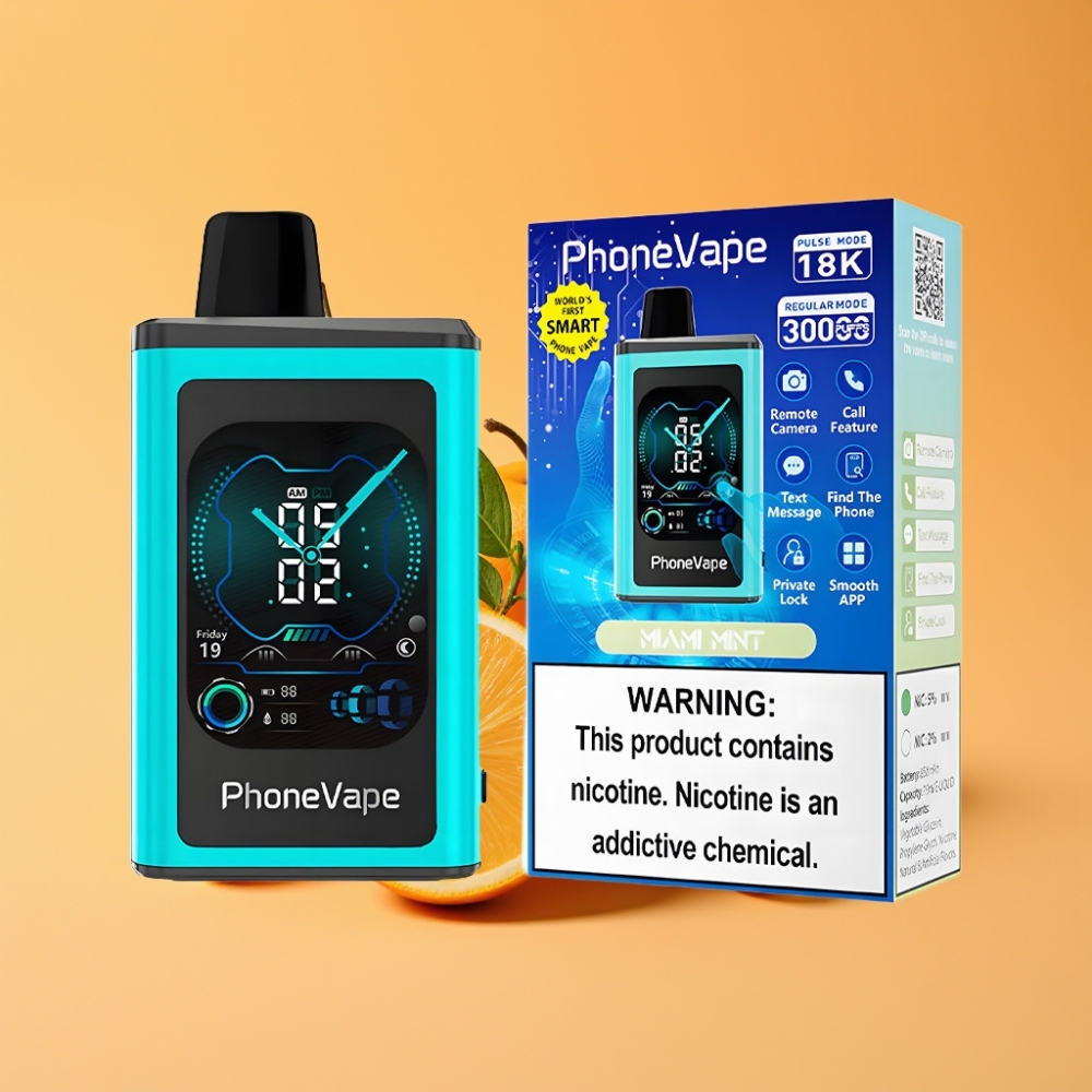 Denmark distributors JNR PhoneVape 30000 puffs Engangs Vape Miami Mynte
