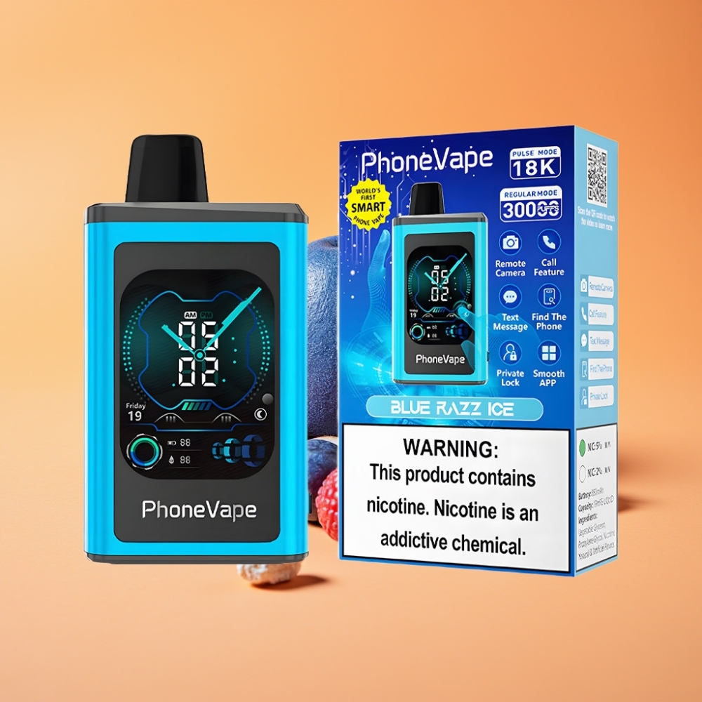 JNR PhoneVape 30000 puff Engangs Vape Blå Bær Is med Turbo Mode og App Styring