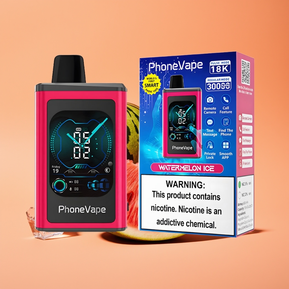 JNR PhoneVape 30000 puff Engangs Vape Vandmelon Is med Turbo Mode og App Styring