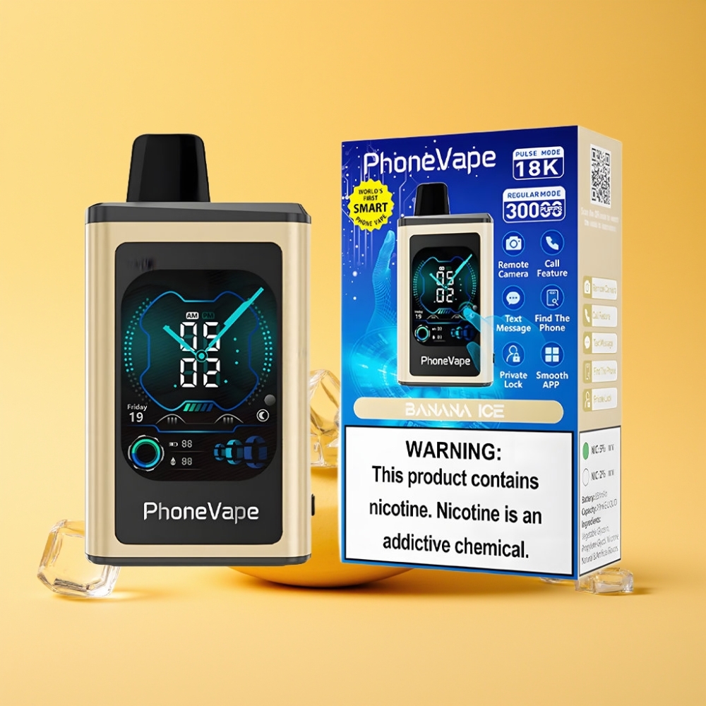 JNR PhoneVape 30000 puffs Engangs Vape Banan Is med Turbo Mode og App Kontrol