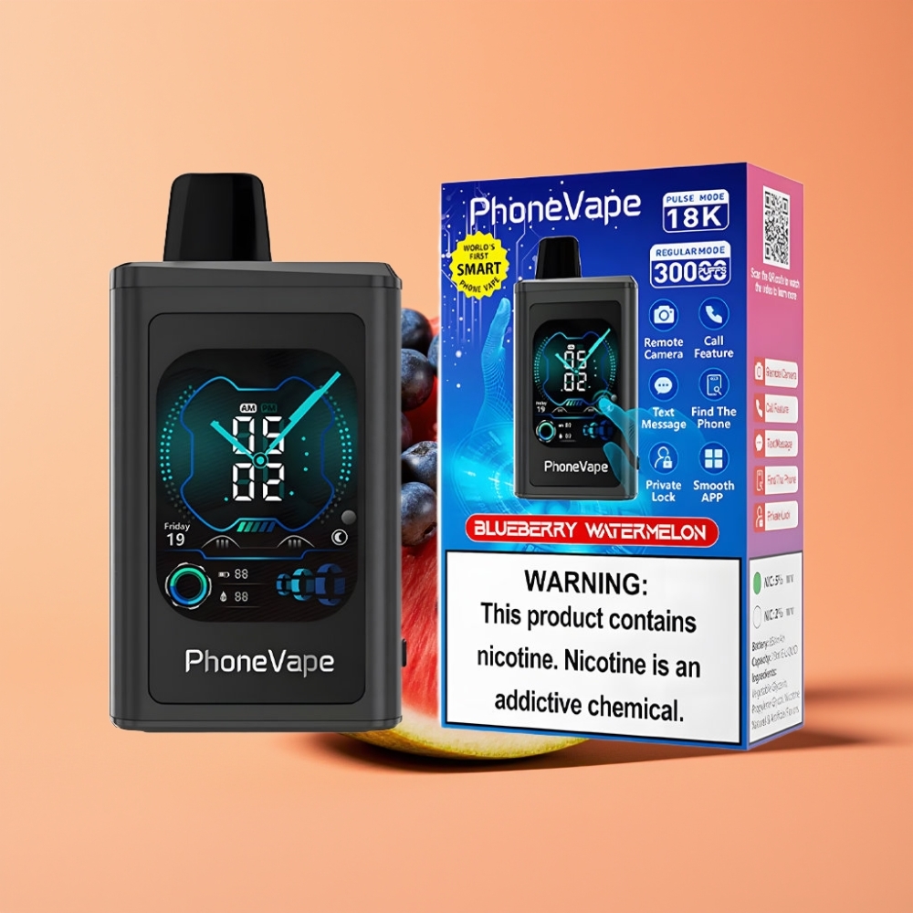 JNR PhoneVape 30000 puffs Engangs Vape Blåbær Vandmelon med Turbo Mode