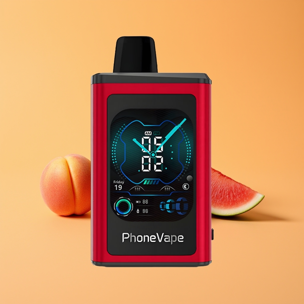 JNR PhoneVape 30000 puffs Engangs Vape Fersken Mango Vandmelon med Turbo Mode og App Styring