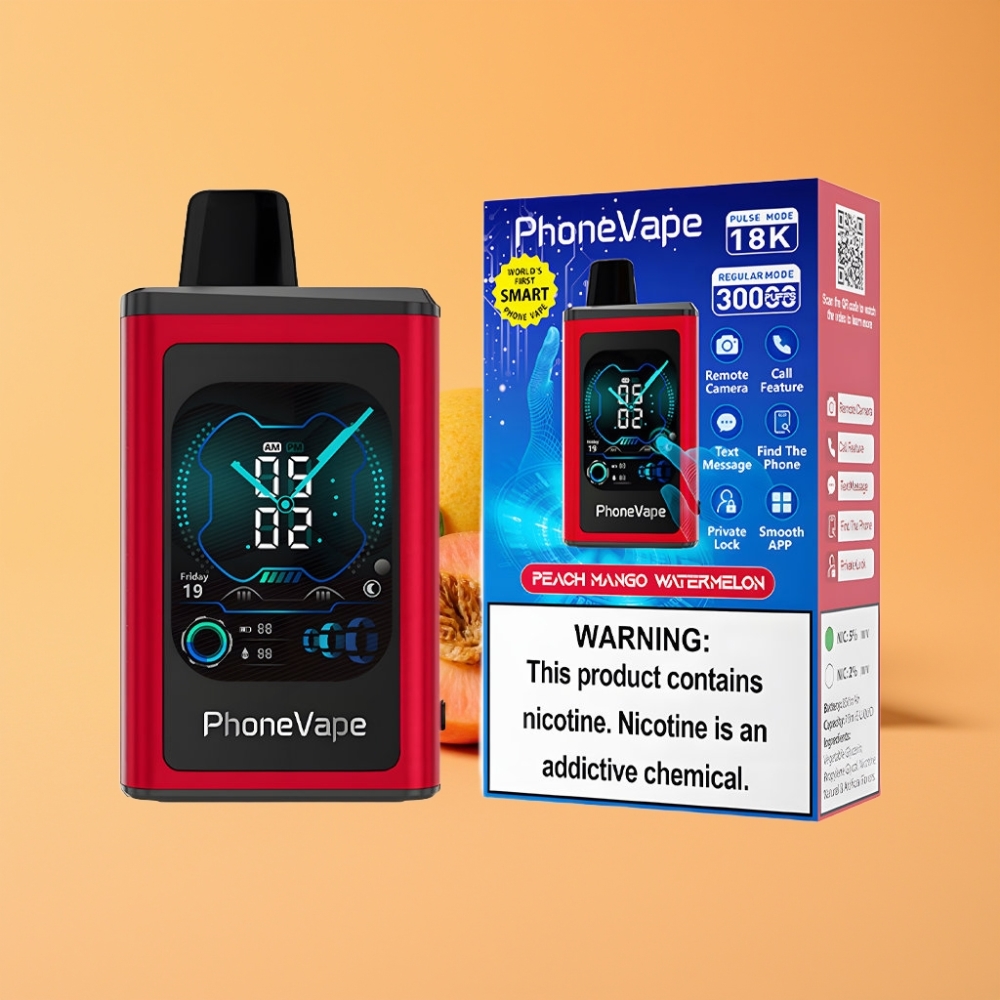 JNR PhoneVape 30000 puffs Engangs Vape Fersken Mango Vandmelon med Turbo Mode og App Styring