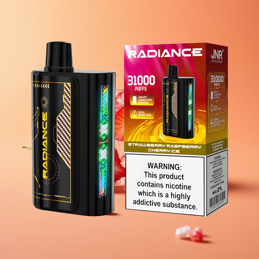 JNR Radiance 31000 Puffs Disposable Vape JORDBÆR HINDBÆR KIRSEBÆR IS