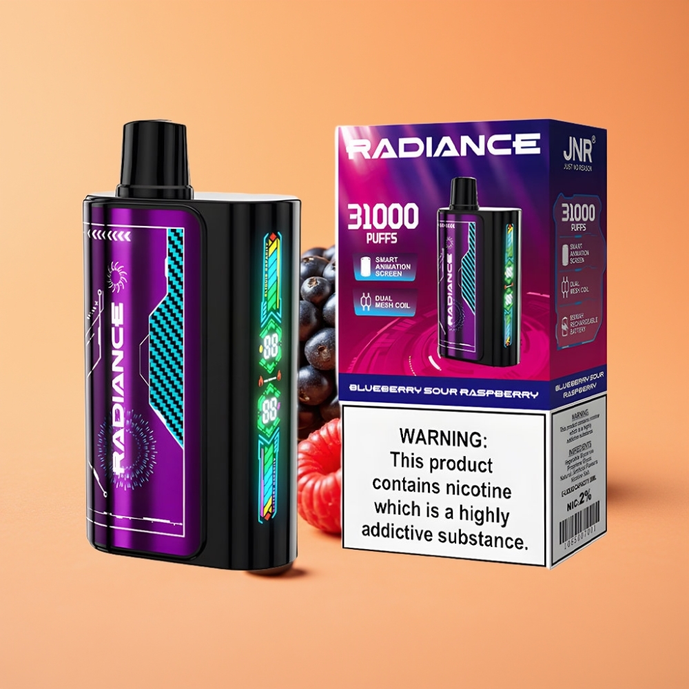 JNR Radiance 31000 Puffs Engangs Vape BLÅBÆR SUR HINDBÆR 28ml E-liquid