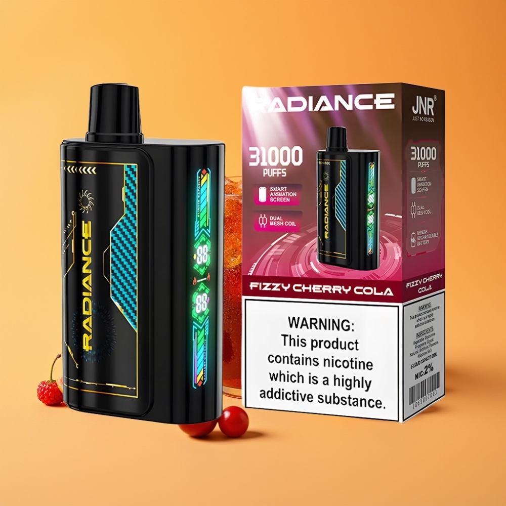 JNR Radiance 31000 Puffs Engangs Vape BRUSENDE CHERRY COLA med 28ml E-væske