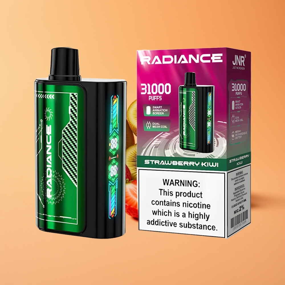 JNR Radiance 31000 Puffs Engangs Vape JORDBÆR KIWI 28ml Dual Mesh Coil