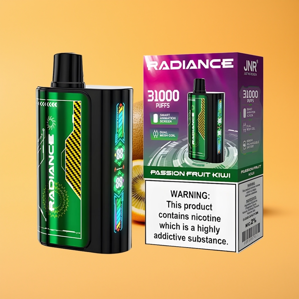 JNR Radiance 31000 Puffs Engangs Vape PASSIONFRUGT KIWI og 28ml E-væske