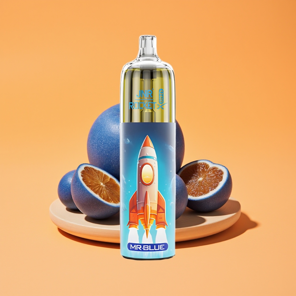 JNR Rocket-X 12400 Puffs Engangs Vape Hr. Blå med Justerbar Luftstrøm og Type-C Hurtigopladning