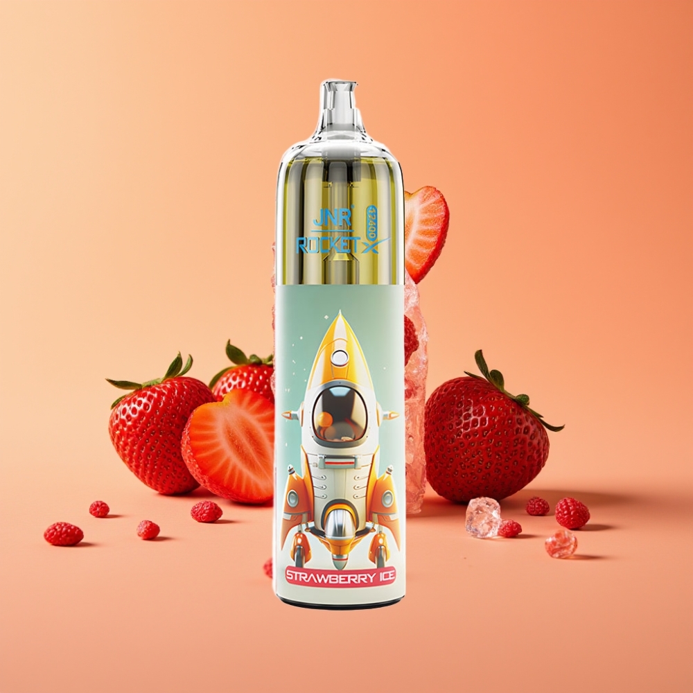 JNR Rocket-X 12400 Puffs Engangs Vape Jordbær Is med RGB lys og Justerbar Luftflow