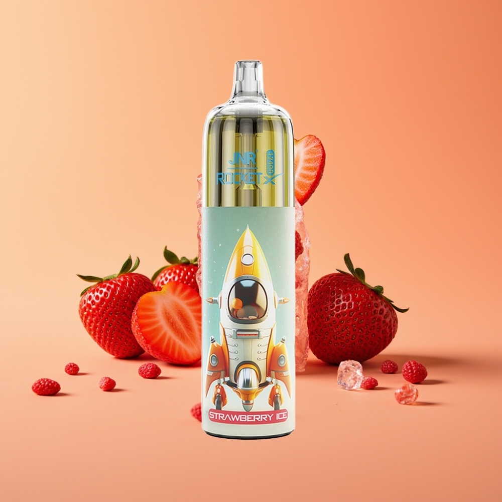 JNR Rocket-X 12400 Puffs Engangs Vape Jordbær Is med RGB lys og Justerbar Luftflow