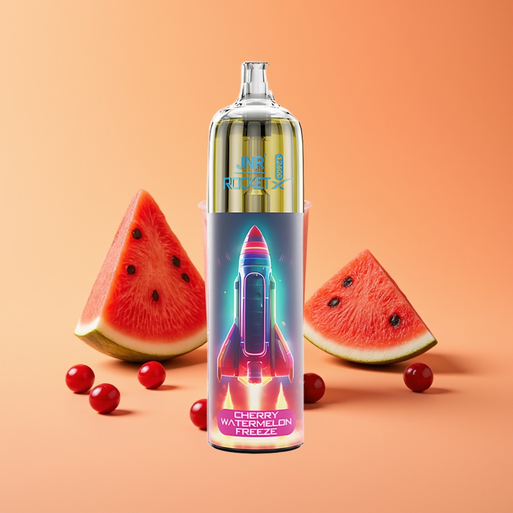 JNR Rocket-X 12400 Puffs Engangs Vape Kirsebær Vandmelon Fryse med Justerbar Luftflow og RGB Lys