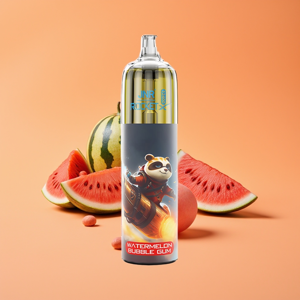 JNR Rocket-X 12400 Puffs Engangs Vape Vandmelon Bubbergum med Justerbar Luftstrøm og Type-C Hurtigopladning