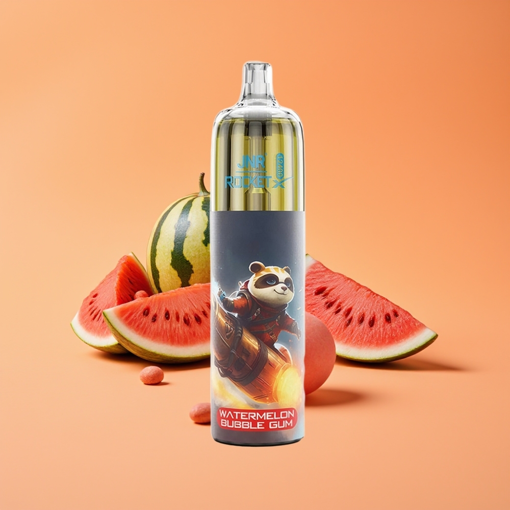 JNR Rocket-X 12400 Puffs Engangs Vape Vandmelon Bubbergum med Justerbar Luftstrøm og Type-C Hurtigopladning