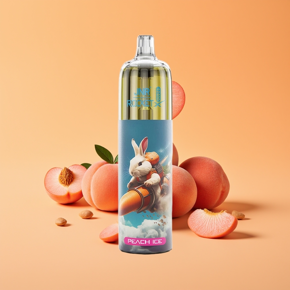 JNR Rocket-X 12400 Pugs Disposable Vape Fersken Is med Justerbar Luftflow & Type-C Hurtigopladning