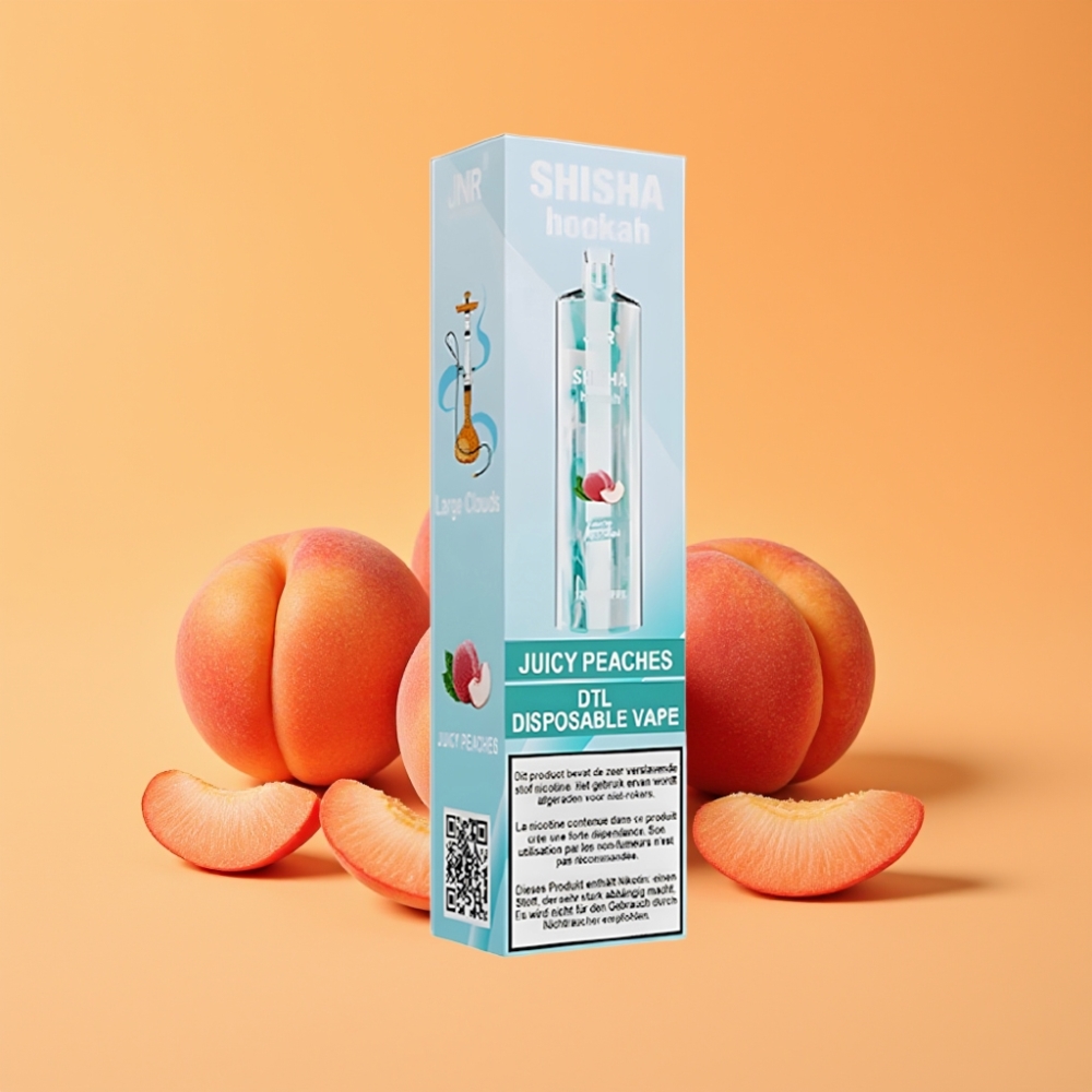 JNR Shisha Hookah 12000 Puffs Engangs Vape Saftige Ferskner 24ml 750mAh