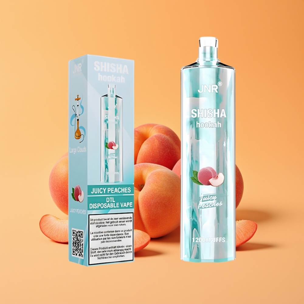 JNR Shisha Hookah 12000 Puffs Engangs Vape Saftige Ferskner 24ml 750mAh