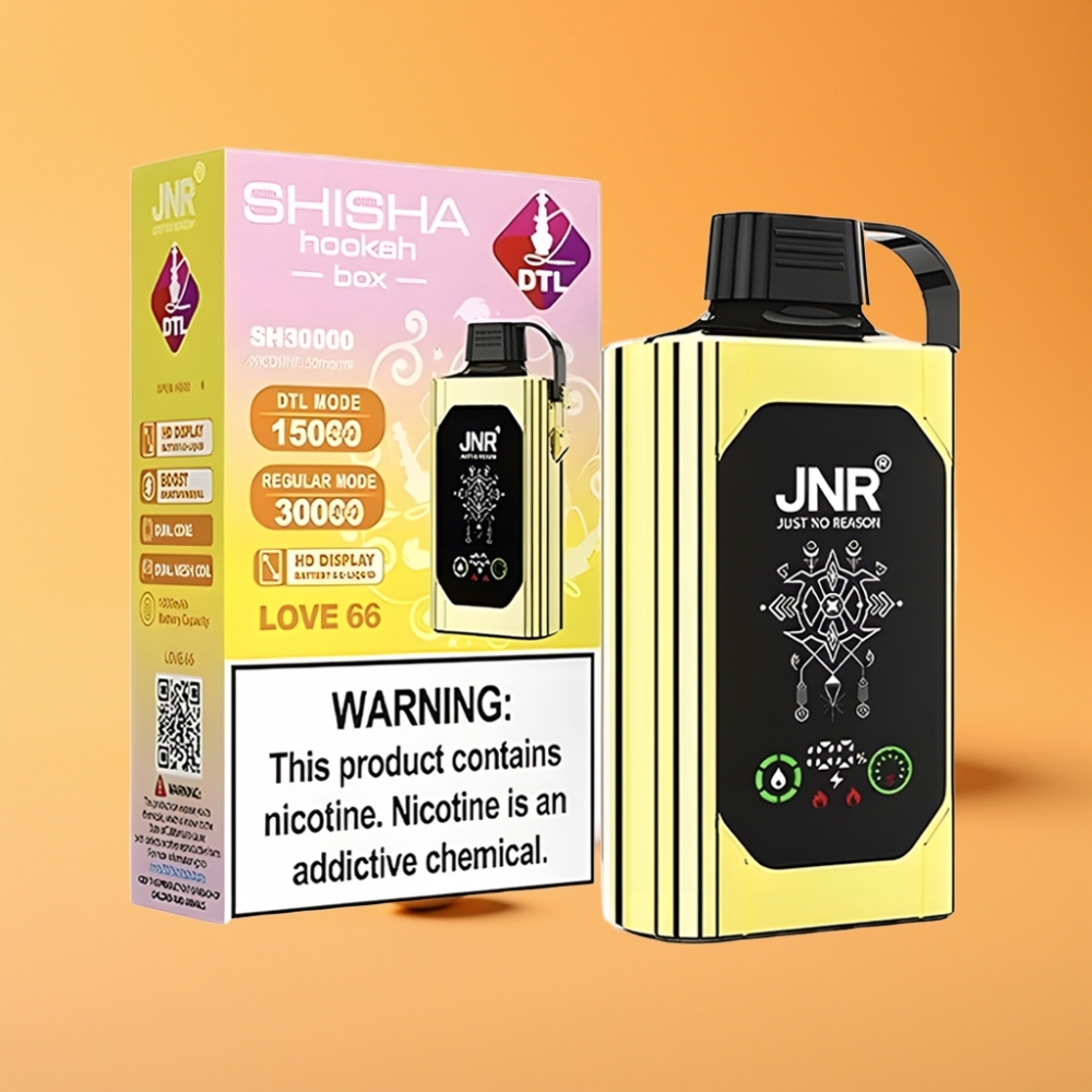 JNR Shisha Hookah Box 20500 Puffs Disposable Vape Kærlighed 66 med 25ml e-væske