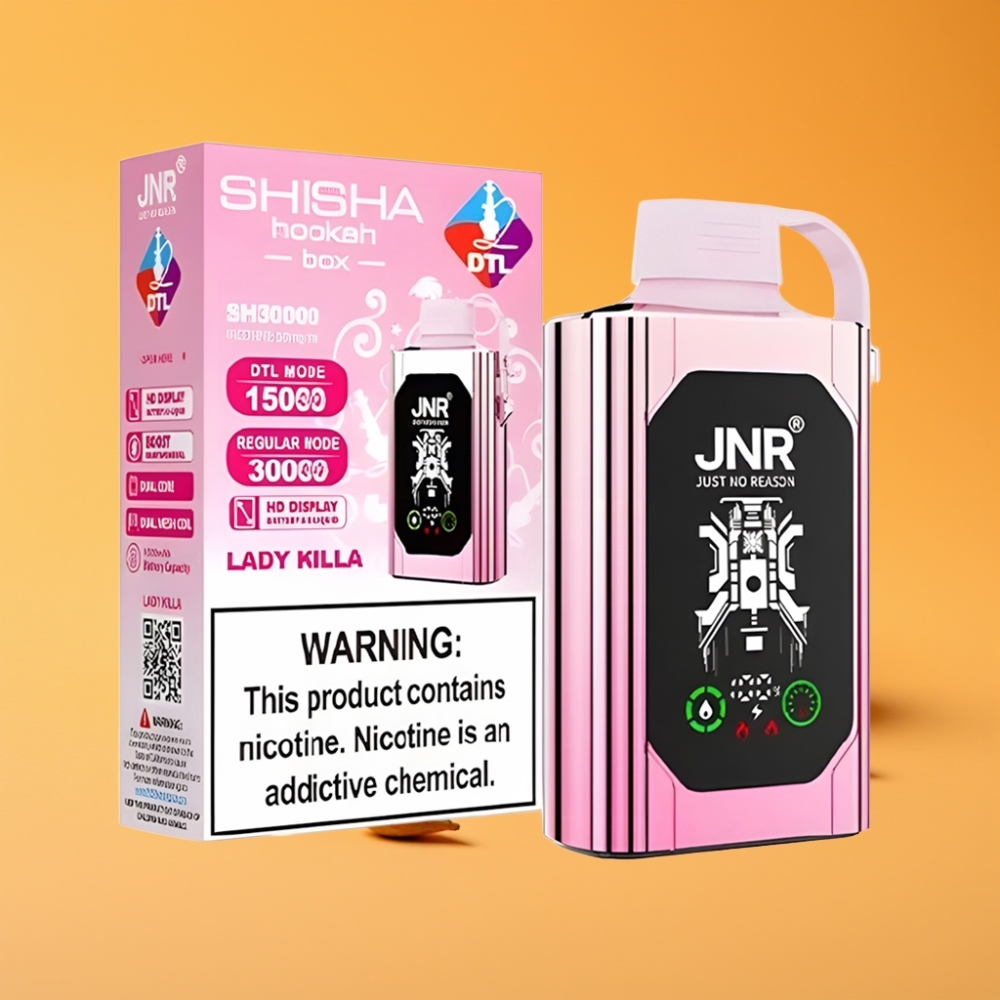 JNR Shisha Hookah Box 20500 Puffs Engangs Vape Dame Dræber med HD Display og 25ml