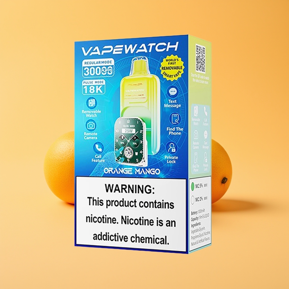 Denmark distributors JNR VapeWatch 30000 Puffs Engangs Vape Orange Mango 19mL 5%