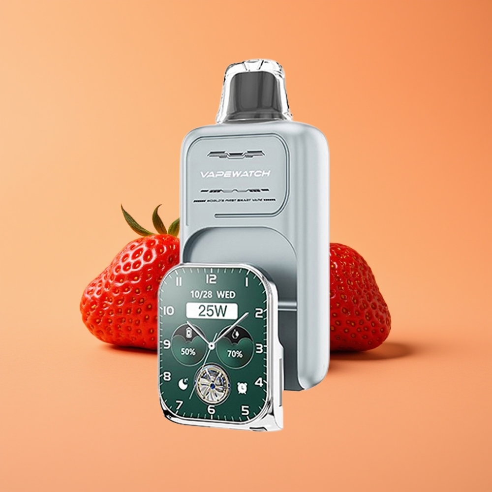 JNR VapeWatch 30000 Puffs Engangs Vape Jordbær Is med 1000mAh & Type-C
