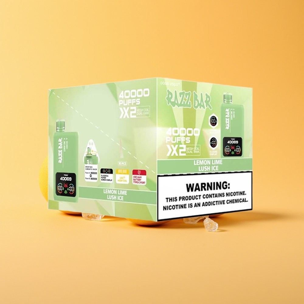 Denmark distributors Razz Bar 40000 Puffs Disposable Vape CITRON LIME & LUSH IS