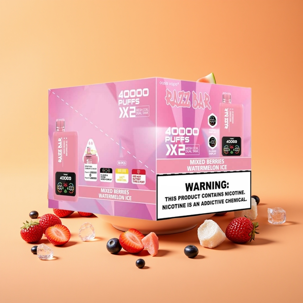 Denmark distributors Razz Bar 40000 Puffs Engangs Vape BLANDE BÆR & VANDRAGON IS