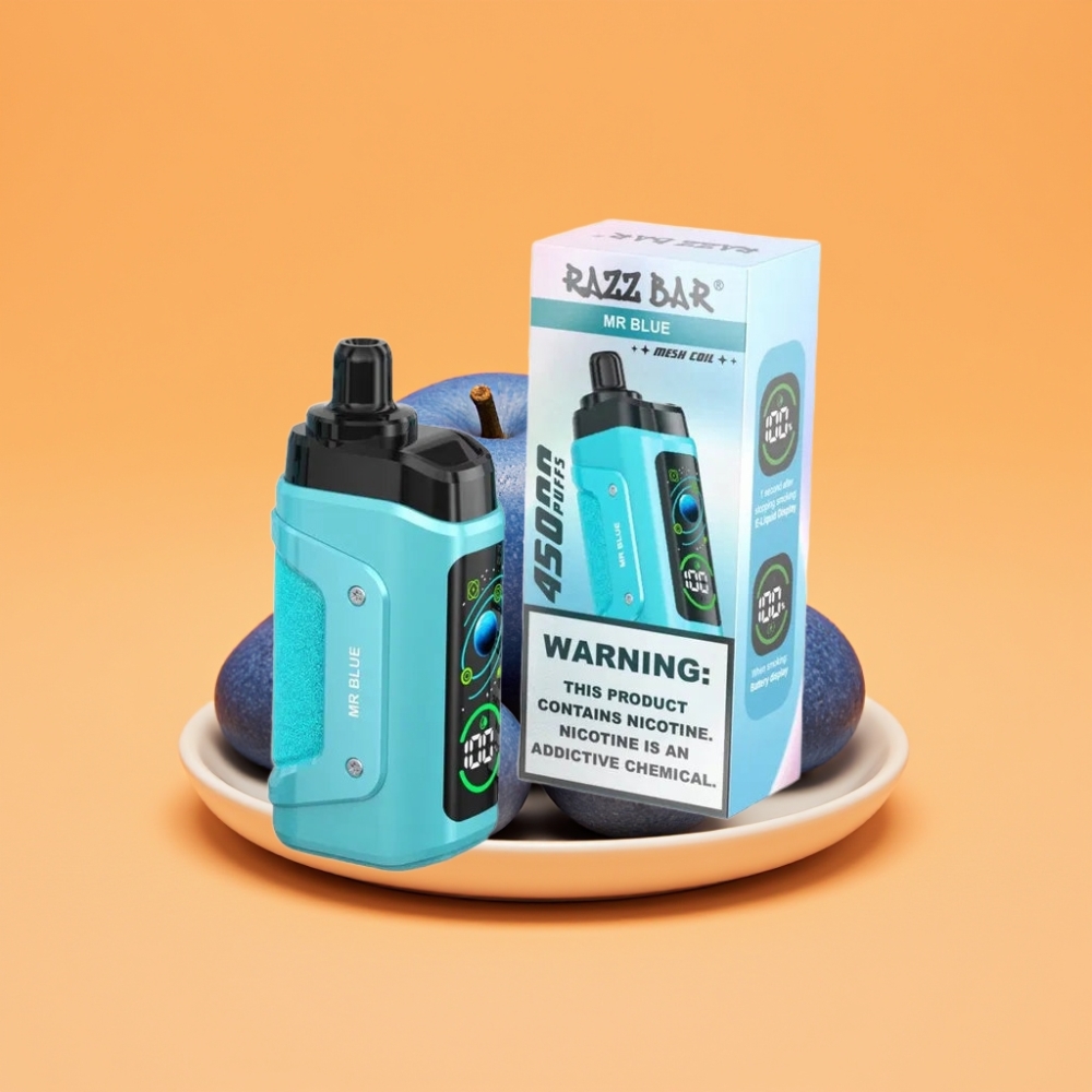 Razz Bar 45000 Puffs Disposable Vape Hr. Blå med 1.0 Ohm Mesh Coil
