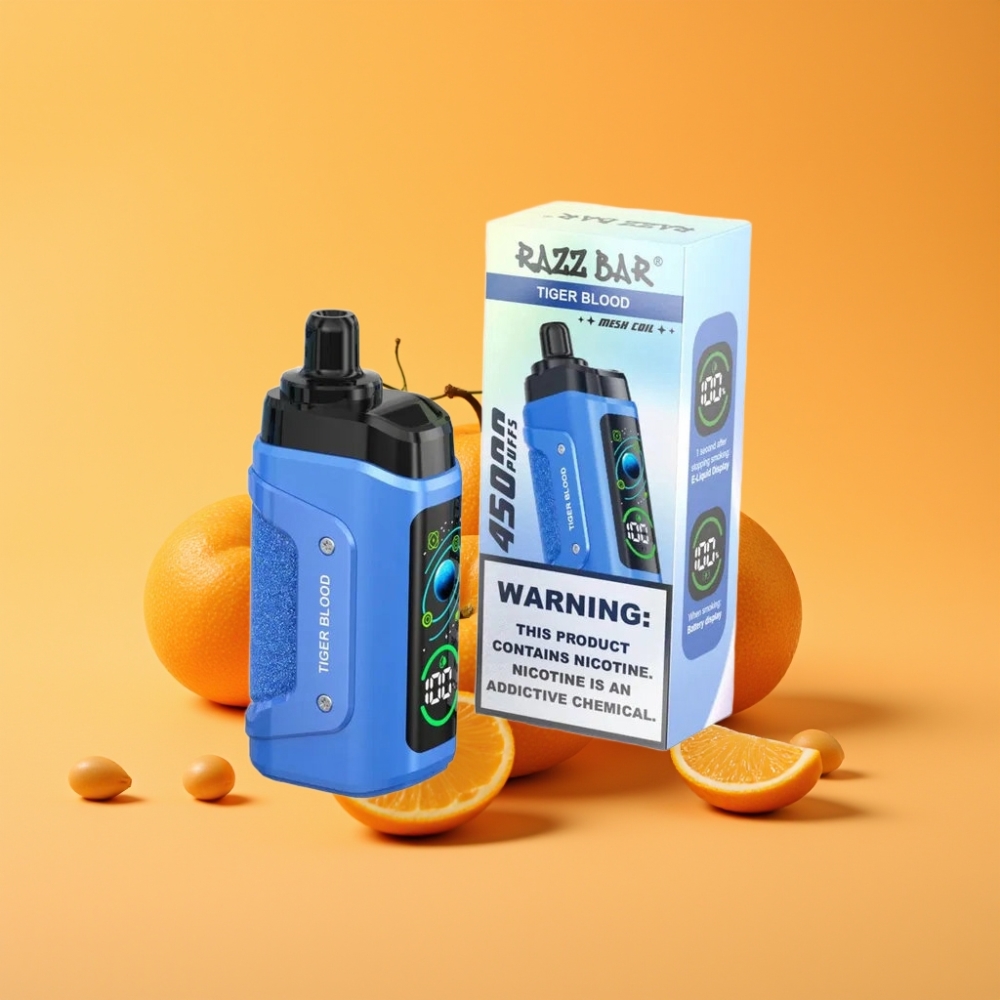 Razz Bar 45000 Puffs Disposable Vape Tigreblod med justerbar luftgennemstrømning
