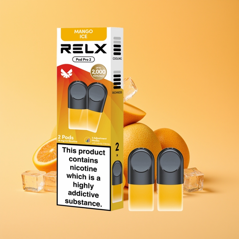 Denmark distributors Relx Pod Pro 2 Vape Apparat Nikotinindhold 1,8% Mango Is