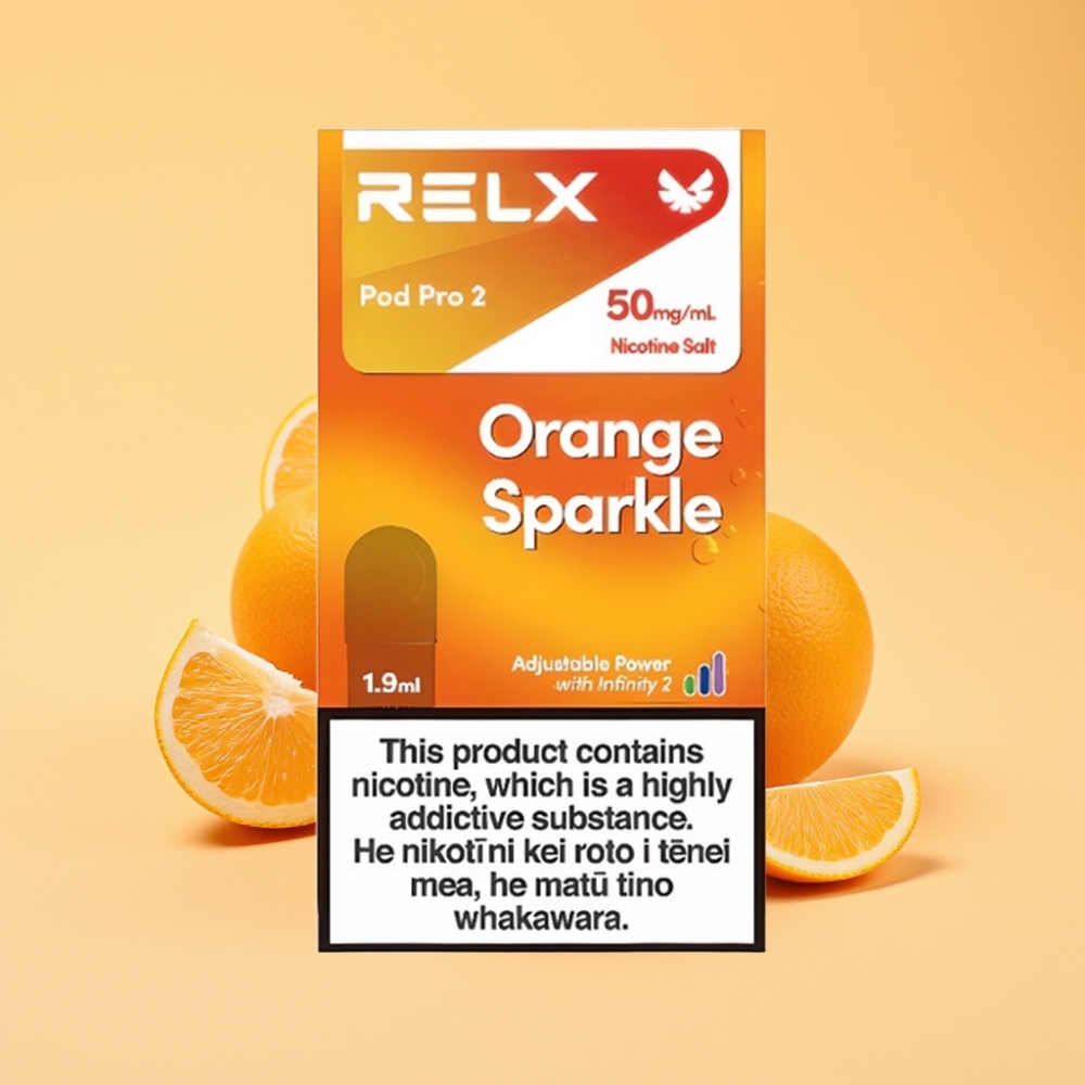 RELX Pod Pro 2 Apparatin Nicotinindhold 5% Orange Glitre 1.9ml