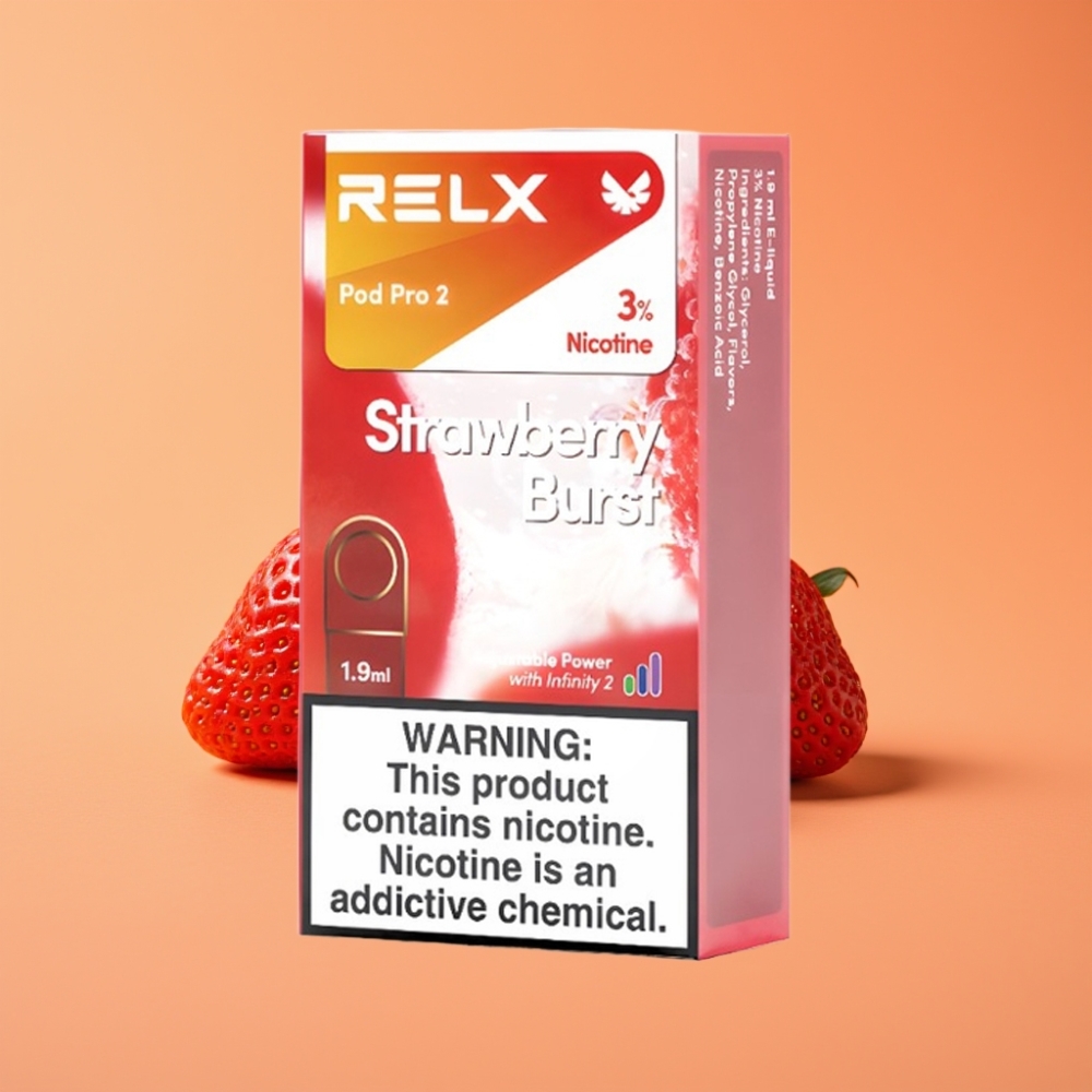 RELX Pod Pro 2 Jordbæreksplosion Nicotinindhold 3% 1,9ml 600 puff