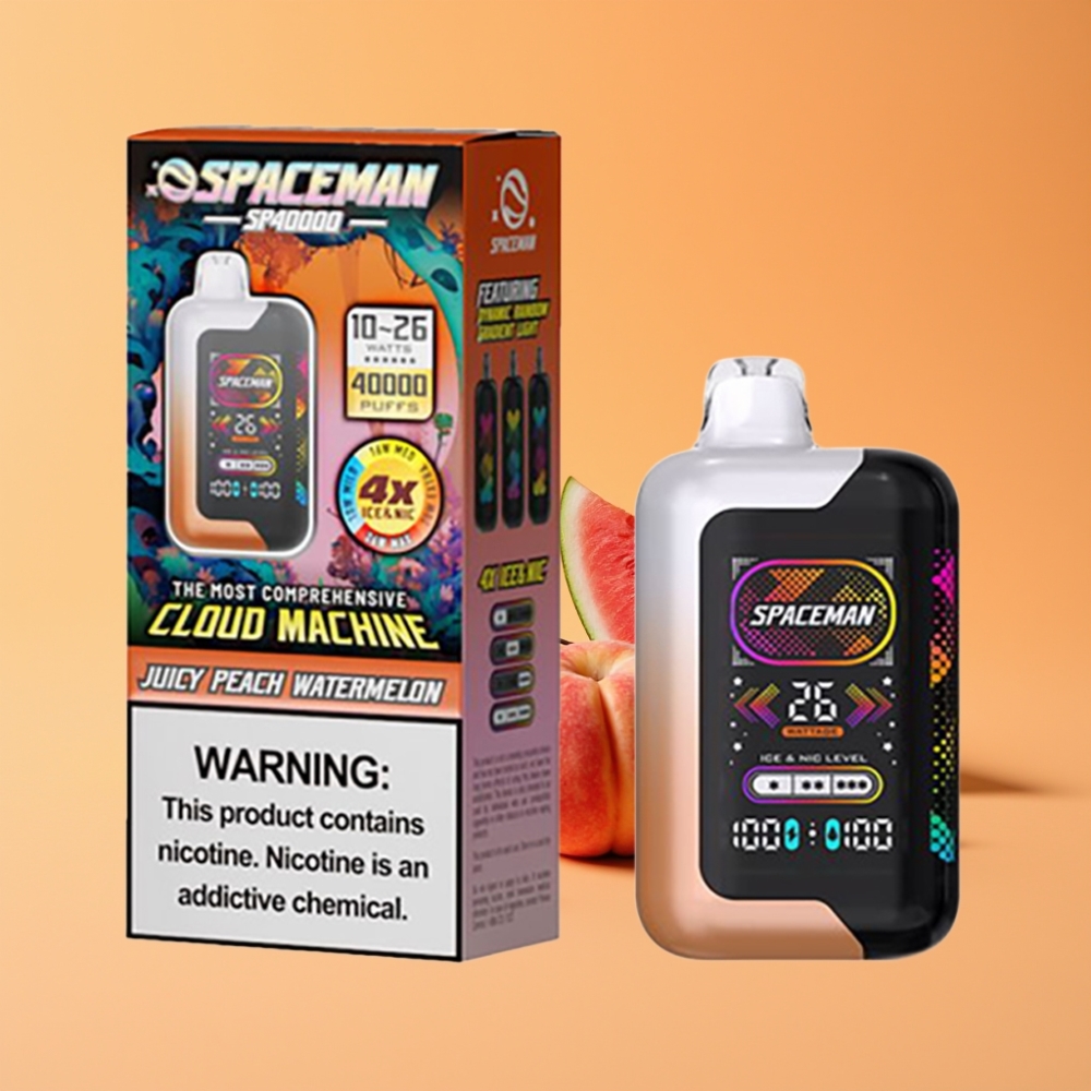 SMOK SPACEMAN SP40000 Bærbar E-cigaret Med Saftig Fersken Vandmelon & 0% Nikotin